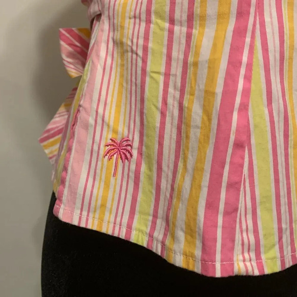 LILLY PULITZER Multicolor Striped Wrap Tie Back Sleeveless Top - Picture 4 of 8